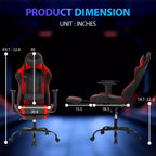 FDW Racing Gaming Chair Video Game Chairs with Computer Desk PU Leather Headrest Lumbar Support & 360-Swivel Seat