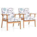 Gymax 2PCS Accent Armchair Upholstered Chair Home Office w/ Wooden - 25 x 26.5 x 32