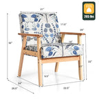 Gymax 2PCS Accent Armchair Upholstered Chair Home Office w/ Wooden - 25 x 26.5 x 32