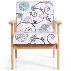 Gymax 2PCS Accent Armchair Upholstered Chair Home Office w/ Wooden - 25 x 26.5 x 32