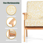 Gymax 2PCS Accent Armchair Upholstered Chair Home Office w/ Wooden - 25 x 26.5 x 32