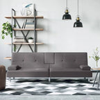 vidaXL Sofa Bed Foldable Sleeper Sofa Couch Bed with Cup Holders Faux Leather - 78.7 x 35 x 27.6