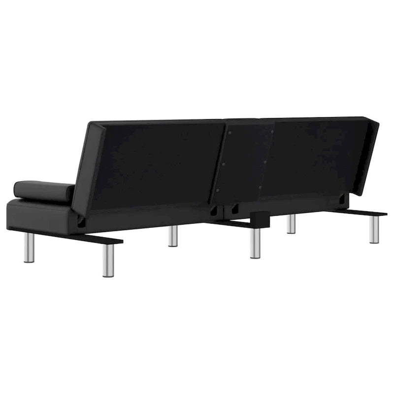 vidaXL Sofa Bed Foldable Sleeper Sofa Couch Bed with Cup Holders Faux Leather - 78.7 x 35 x 27.6
