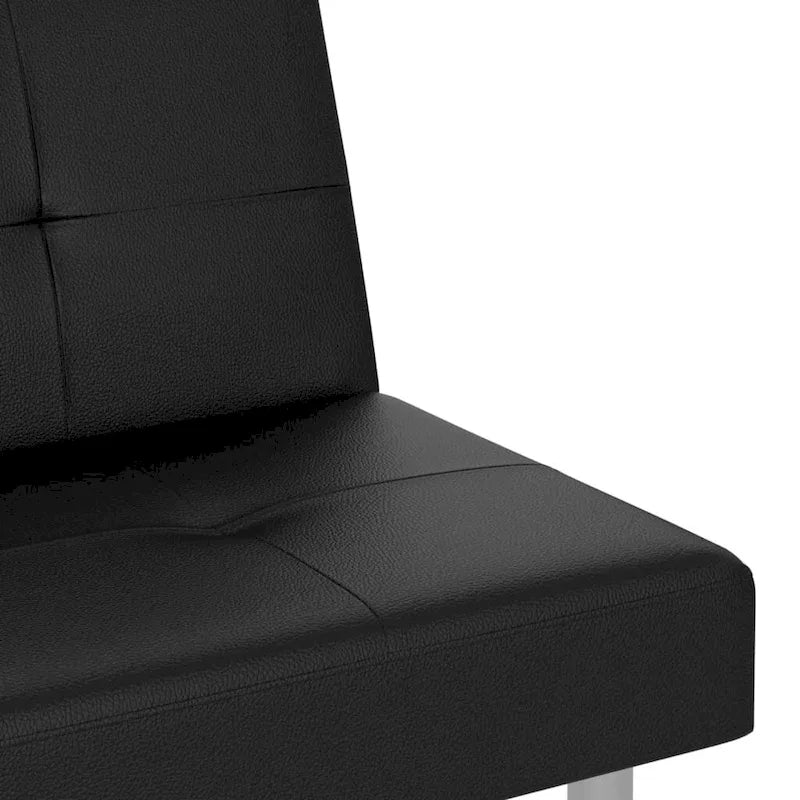 vidaXL Sofa Bed Foldable Sleeper Sofa Couch Bed with Cup Holders Faux Leather - 78.7 x 35 x 27.6
