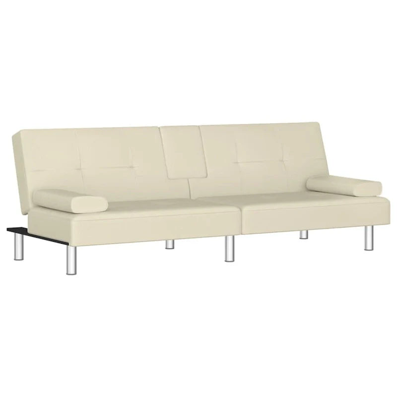 vidaXL Sofa Bed Foldable Sleeper Sofa Couch Bed with Cup Holders Faux Leather - 78.7 x 35 x 27.6