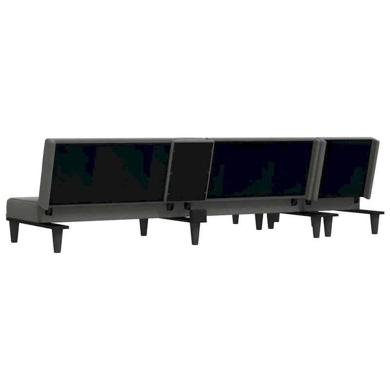 vidaXL L-shaped Sofa Bed Dark Gray 100.4x55.1x27.6 Fabric - 100.4 x 55.1 x 27.6