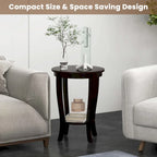 Costway 2 PCS 2-Tier End Table 18 Round Compact Sofa Side Nightstand - See Details
