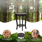 Costway 2 PCS 2-Tier End Table 18 Round Compact Sofa Side Nightstand - See Details