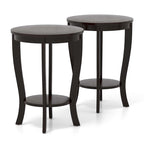 Costway 2 PCS 2-Tier End Table 18 Round Compact Sofa Side Nightstand - See Details
