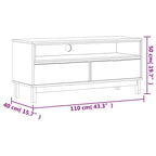 vidaXL TV Stand FLAM 43.3x15.7x19.7 Solid Wood Pine - 43.3 x 15.7 x 19.7