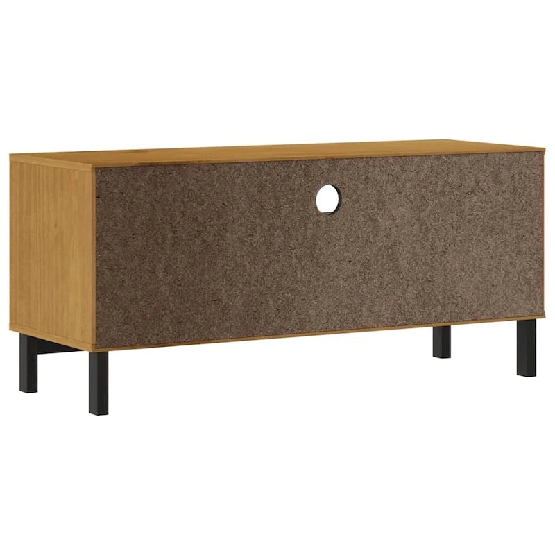 vidaXL TV Stand FLAM 43.3x15.7x19.7 Solid Wood Pine - 43.3 x 15.7 x 19.7