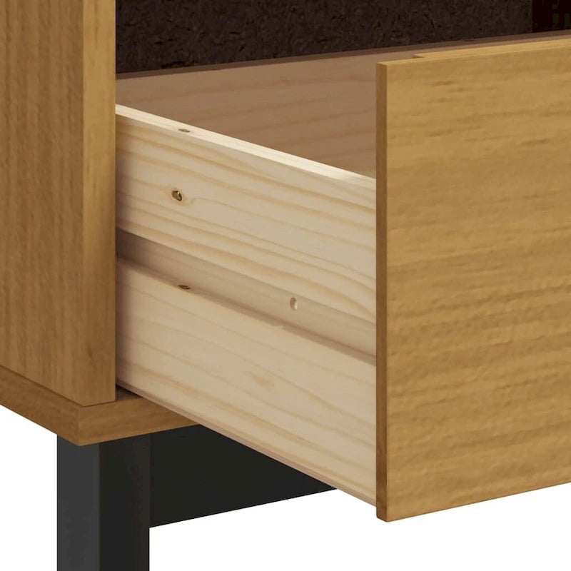 vidaXL TV Stand FLAM 43.3x15.7x19.7 Solid Wood Pine - 43.3 x 15.7 x 19.7