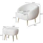 Modern Barrel Accent Chair with Ottoman Comfortable and Stylish Seating for Small Spaces - 31.4 (L) x 29.5 (W) x 25.6 (H)