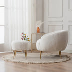 Modern Barrel Accent Chair with Ottoman Comfortable and Stylish Seating for Small Spaces - 31.4 (L) x 29.5 (W) x 25.6 (H)
