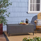 GDFStudio Sandy Outdoor Wicker Storage Unit, Gray/Black