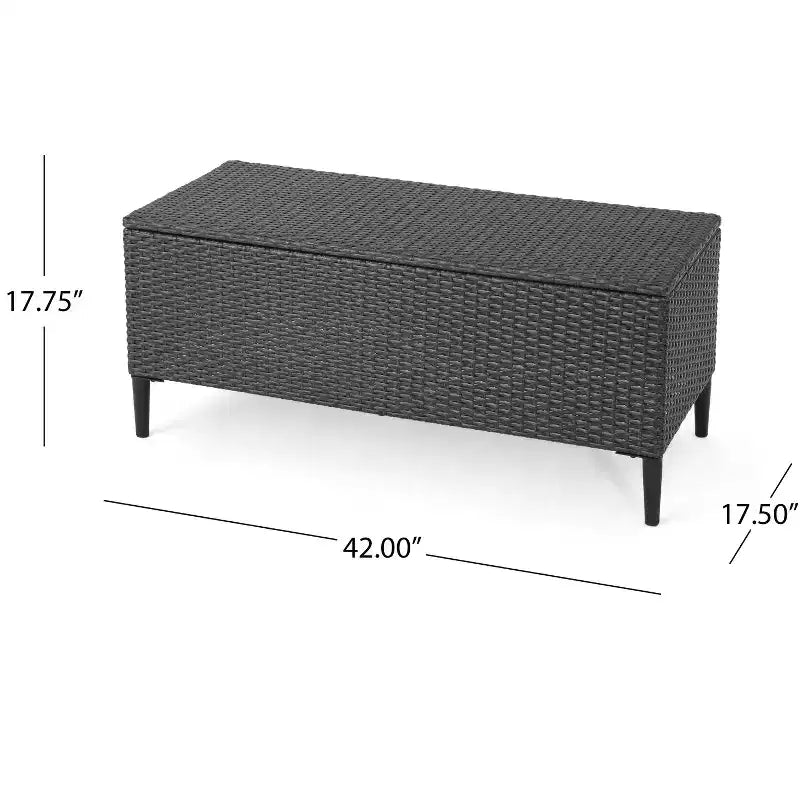 GDFStudio Sandy Outdoor Wicker Storage Unit, Gray/Black