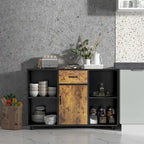 Costway Farmhouse Buffet Sideboard Coffee Bar File Cabinet Console - 48 x 16 x 31.5 (L x W x H)