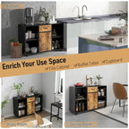 Costway Farmhouse Buffet Sideboard Coffee Bar File Cabinet Console - 48 x 16 x 31.5 (L x W x H)