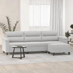 vidaXL Couch Modern Accent Upholstered Chair with Footstool Microfiber Fabric