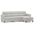 vidaXL Couch Modern Accent Upholstered Chair with Footstool Microfiber Fabric