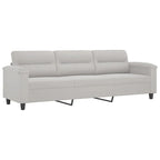 vidaXL Couch Modern Accent Upholstered Chair with Footstool Microfiber Fabric