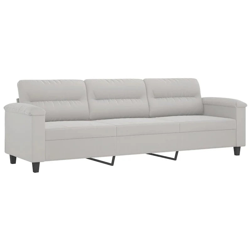 vidaXL Couch Modern Accent Upholstered Chair with Footstool Microfiber Fabric