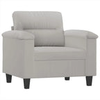 vidaXL Couch Modern Accent Upholstered Chair with Footstool Microfiber Fabric