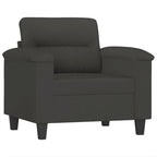 vidaXL Couch Modern Accent Upholstered Chair with Footstool Microfiber Fabric