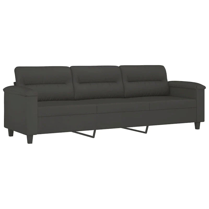 vidaXL Couch Modern Accent Upholstered Chair with Footstool Microfiber Fabric
