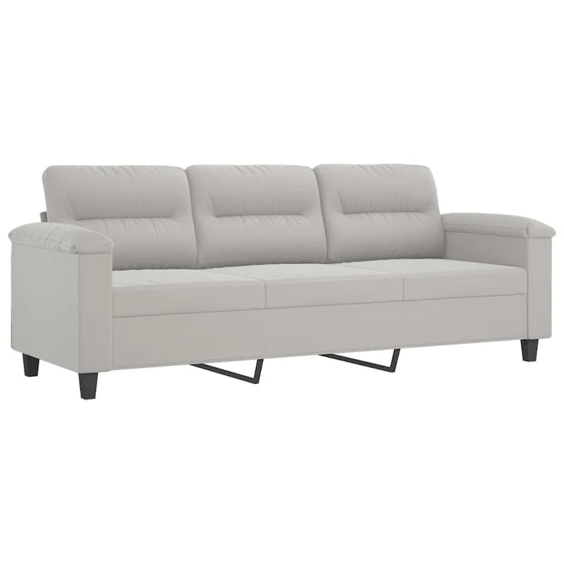 vidaXL Couch Modern Accent Upholstered Chair with Footstool Microfiber Fabric