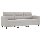 vidaXL Couch Modern Accent Upholstered Chair with Footstool Microfiber Fabric