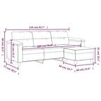 vidaXL Couch Modern Accent Upholstered Chair with Footstool Microfiber Fabric