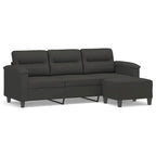 vidaXL Couch Modern Accent Upholstered Chair with Footstool Microfiber Fabric