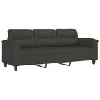 vidaXL Couch Modern Accent Upholstered Chair with Footstool Microfiber Fabric