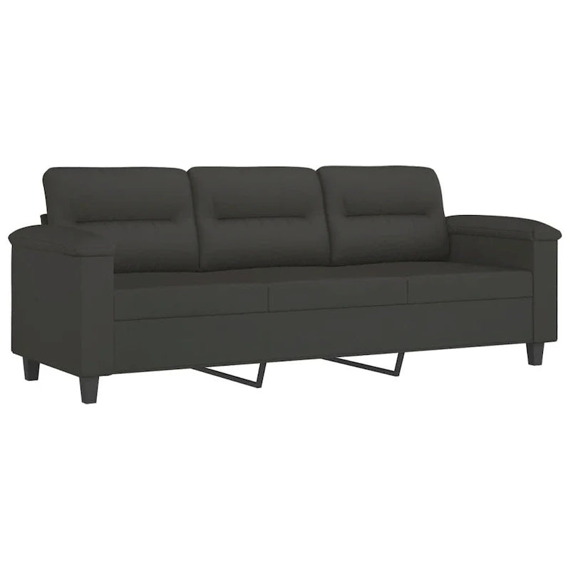 vidaXL Couch Modern Accent Upholstered Chair with Footstool Microfiber Fabric