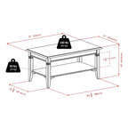 Nolan Coffee Table, Cappuccino - 37W x 21D x 18H