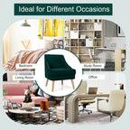 Velvet Upholstered Accent Chair with Rubber Wood Legs - 27 x 25 x 30 (L x W x H)