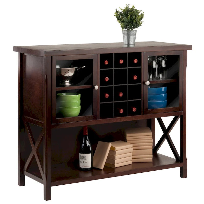 Xola Buffet Cabinet, Cappuccino - 43.8W x 18D x 35.9H
