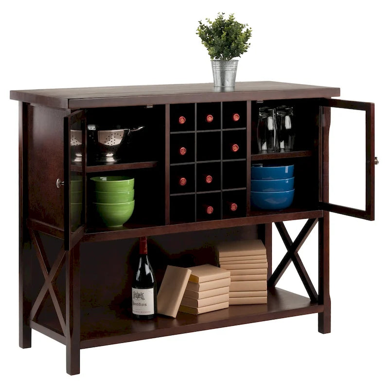 Xola Buffet Cabinet, Cappuccino - 43.8W x 18D x 35.9H