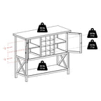 Xola Buffet Cabinet, Cappuccino - 43.8W x 18D x 35.9H