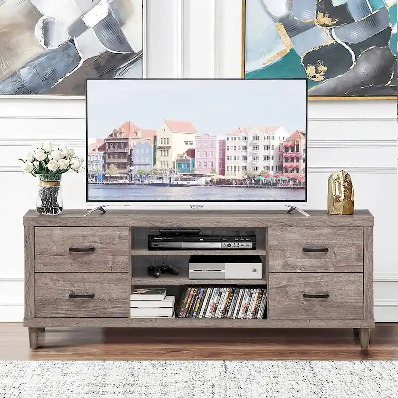 Costway TV Stand Entertainment Center Hold up to 65 TV with Storage - See Details