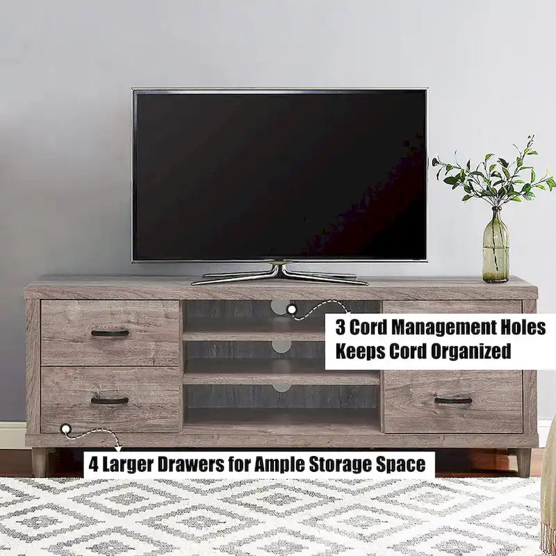 Costway TV Stand Entertainment Center Hold up to 65 TV with Storage - See Details