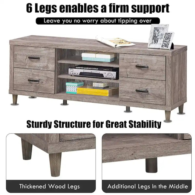 Costway TV Stand Entertainment Center Hold up to 65 TV with Storage - See Details