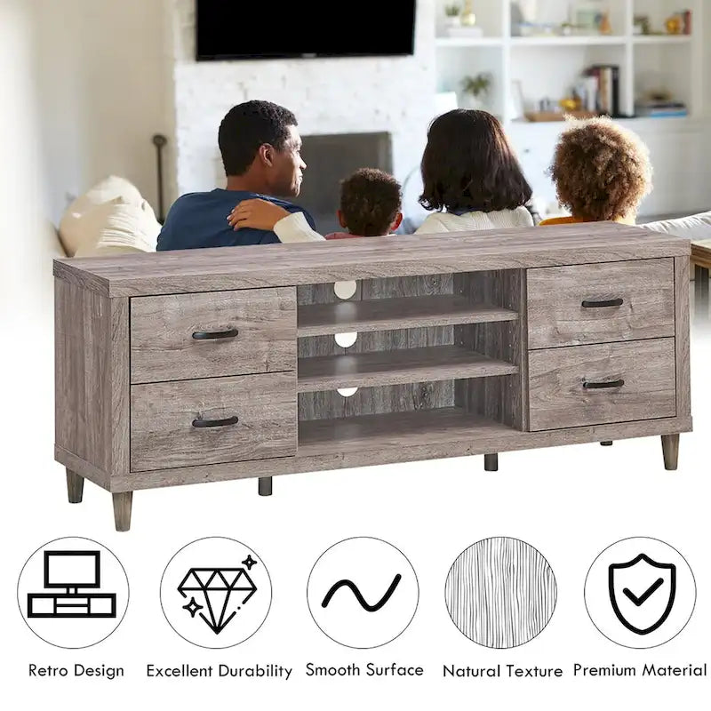Costway TV Stand Entertainment Center Hold up to 65 TV with Storage - See Details