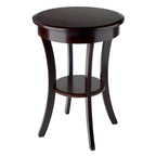 Sasha Round Accent Table, Cappuccino - 20W x 20D x 27H.