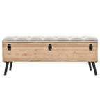 vidaXL Storage Bench 43.3 Solid Wood Fir - 43.3 x 15.7 x 19.7