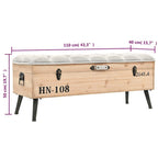 vidaXL Storage Bench 43.3 Solid Wood Fir - 43.3 x 15.7 x 19.7
