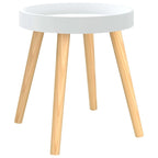 vidaXL Side Table Round End Coffee Table Engineered Wood and Solid Wood Pine - 15x15x15.7