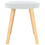 vidaXL Side Table Round End Coffee Table Engineered Wood and Solid Wood Pine - 15x15x15.7