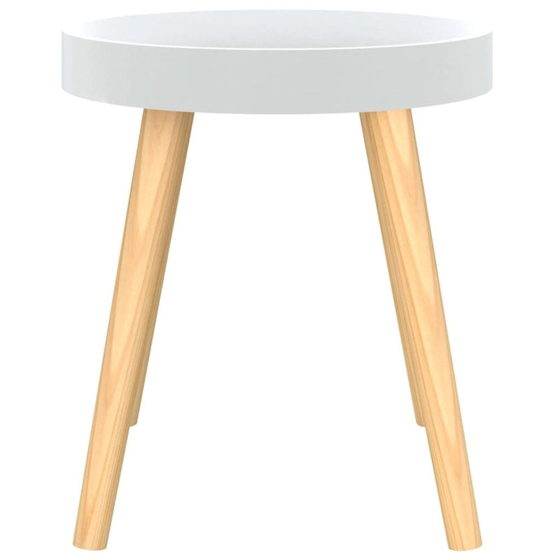 vidaXL Side Table Round End Coffee Table Engineered Wood and Solid Wood Pine - 15x15x15.7